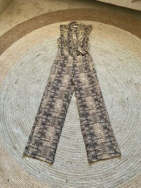 Calvin Klein Black and Cream Printed Jumpsuit
